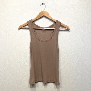 Unlabeled Tan Ribbed Tank Top